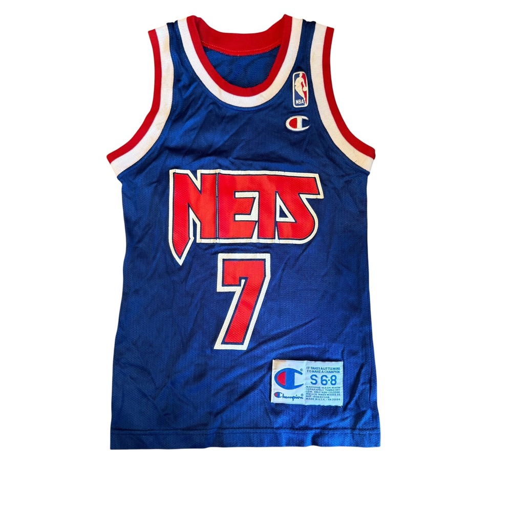 Champion NBA Nets Kenny Anderson 7  Jersey Kids S 6-8 Blue New Jersey Vintage